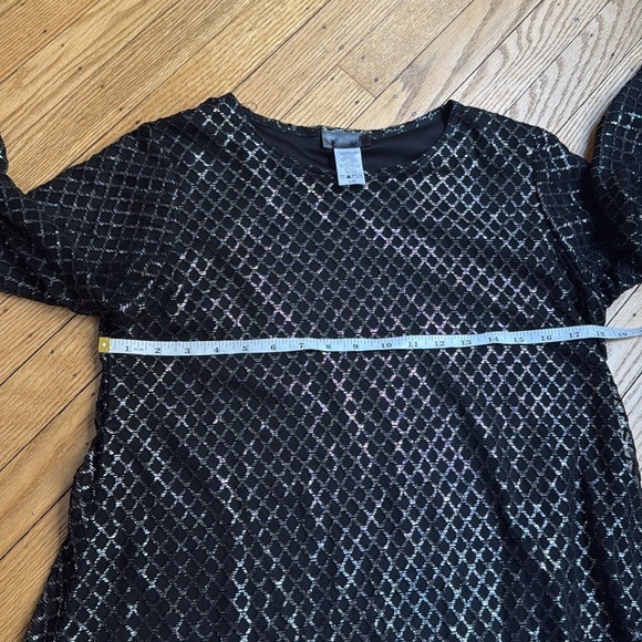 KMW black and silver Diamond Shine a line dress size large - Picture 7 of 8